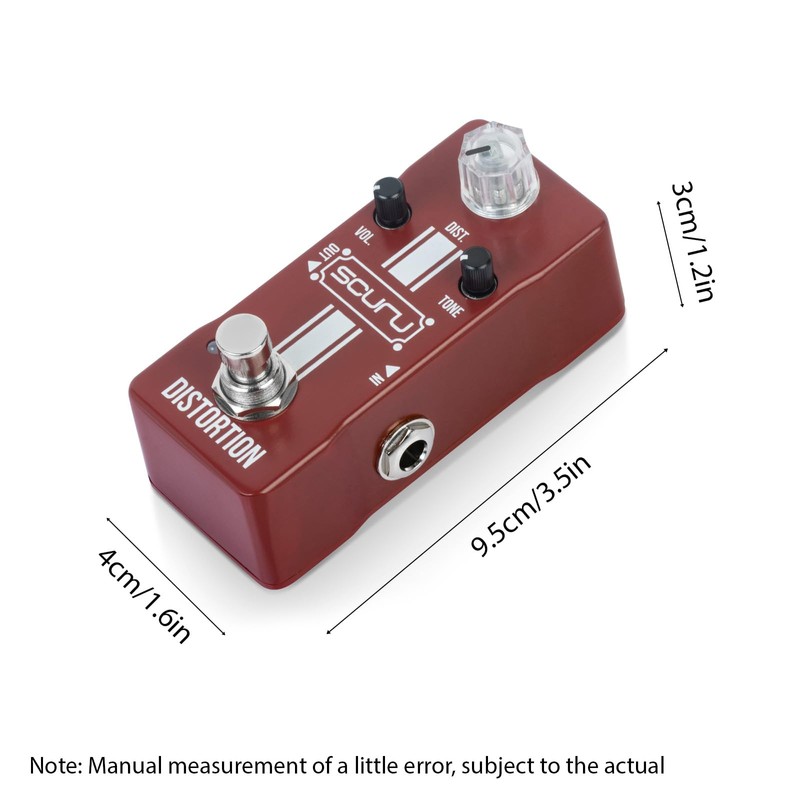 xinyee SCURU Guitar Distortion Effects Pedal DIST/VOL/TONE High Gain Amps
