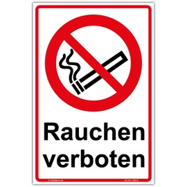 Sign No Smoking Sign 300 x 200 mm Portrait Format Sturdy Aluminium Composite Plate 3 mm Thick Includes 4 Corner Holes