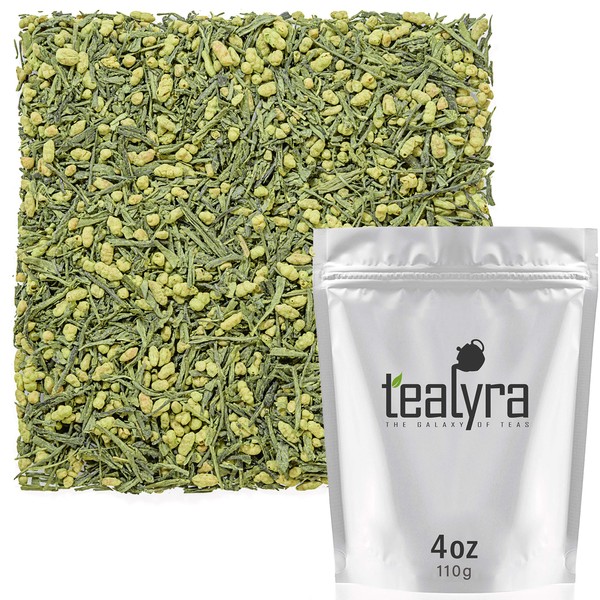 Tealyra - Gen Mai Matcha - Japanese Genmaicha Green Tea Blended with Matcha Powder - Loose Leaf Tea - Caffeine Medium - High Antioxidants - 110g (4-ounce)