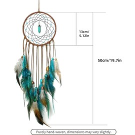 2 Pack DIY Feather Dream Catcher Kits Turquoise Wall Hanging Boho Decor Handmade Dream Catcher for Adults and Dream Catchers Wall Decor ﻿