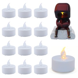 Imdinnogo 3D Printer Accessories 3V Craetive Warm Yellow LED Candle-Light Kit: D37.2xH36.6mm Compatible with DIY Custom Tea Light Holders Candestick Lamps Printed Model Pack of 12