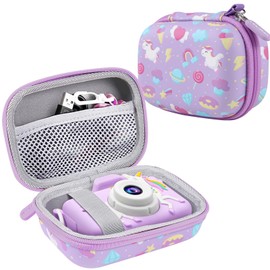 Leayjeen Kids Camera Case Compatible with Goopow/Dwfit/Slothcloud/Colofree/KIZJORYA Kids Camera Toys and Children Digital Video Camera,Best Birthday Festival Gift-Purple Unicorn(Case Only)