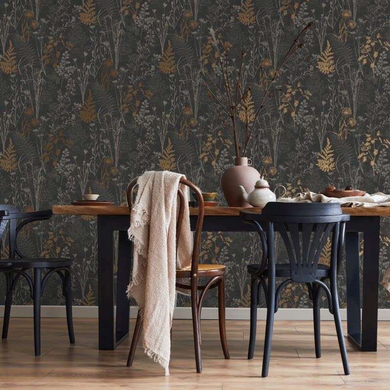 Superfresco Easy Organics Papel pintado negro y cobre