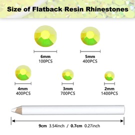 Briskbloom 3000PCS Resin Flatback Rhinestone, 2mm 3mm 4mm 5mm 6mm Citrine/Lemon Yellow AB Flatback Jelly Resin Rhinestones for Tumblers, Mugs, Bottles, Craft Decoration, Bling Glitter Gem Stone