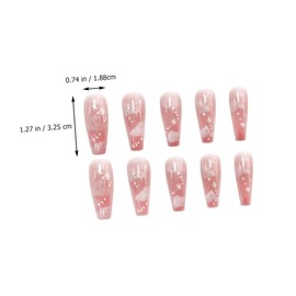 FOMIYES Nail Tips Set 24pcs Full Cover Fake Nails Nail Art Sticker Easy Peeling Applying for Home Manicure