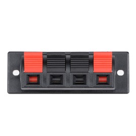 uxcell 2pcs 4 Way Jack Socket Spring Push Release Connector Speaker Terminal Strip Block