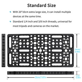 INNOREL CP10 Multi-Functional Cheese Plate with 1/4" & 3/8" Threads, Switching Mounting Plate with Built-in ARRI Locating Holes for Camera and Tripod