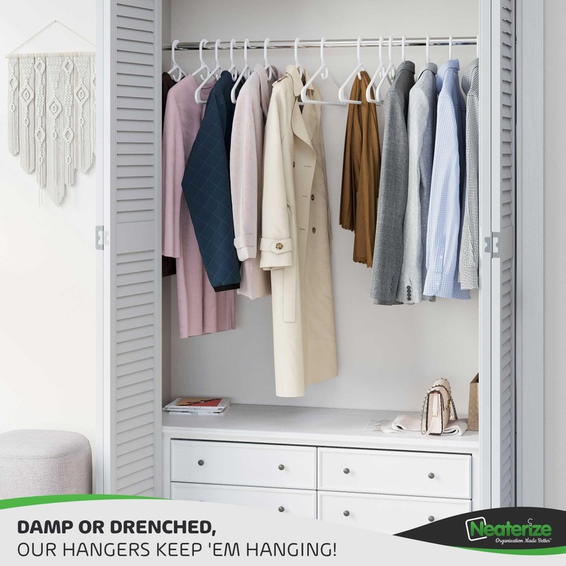 Ultra Heavy Duty Plastic Clothes Hangers - White - Durable