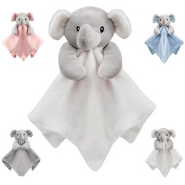 OnlyBee Baby Boys or Girls Elephant Snuggle Comforter Blanket (White, Baby)