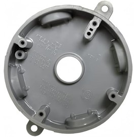 Sealproof 5 Hole Nonmetallic Weatherproof Round Electrical Outlet Box with 3/4" Outlet Holes and 1/2" Reducer Bushings, UL Listed, Wet Locations, UL Marine Listed