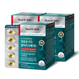 Nutri D Day Signature Megalex Enteric Coated rTG Altige Omega 3 (PTP) 180 Capsules 3 Boxes / 뉴트리디데이 시그니처 메가렉스 장용성 rTG 알티지 오메가3 (PTP) 180캡슐 3박스