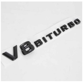 V8 Biturbo Lettering 3D Emblem Logo G63 S63 SL63 CL63 C63 CLS63 AMG (Black)