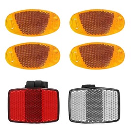 SGERUFZ 6 Piece Bicycle Reflector Set Front and Rear Spoke Reflectors Cat Eyes Reflectors for MTB Children's Bicycle