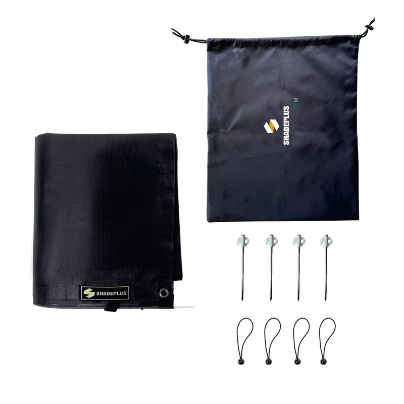 SHADEPLUS RV Awning Shade Screen Without Zipper 8'x16'3'',Black Mesh RV