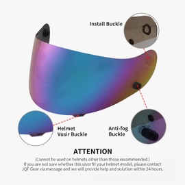 HJ-09 Helmet Visor Face Shield Compatible with CL-15/ CL-16/ CL-17/ CL-SP/AC-12 /FS-10/ CS-R1/ IS-16/ CS-R2/ TR-1 (Rainbow)
