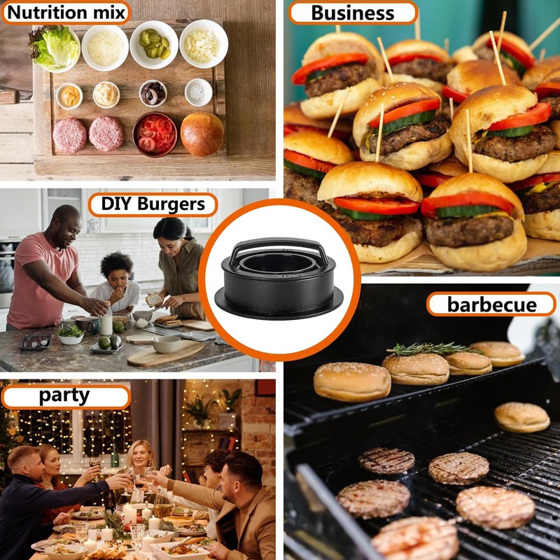 Navani 3-in-1 Burger Press | Non-Stick Patty Makers | 100