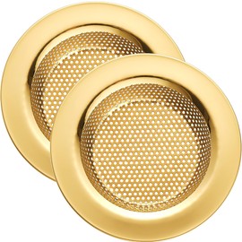 LASSHSWA Kitchen Sink Strainer Stainless Steel, Kitchen Sink Drain Strainer, Gold Sink Strainers for Kitchen Sinks with Large Wide Rim 4.5" Diameter (2 PCS)