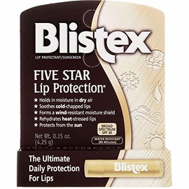 Blistex Five Star - Protección de labios SPF 30, 0.15 onzas, paquete de 5