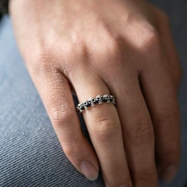 MATERIA by Matthias Wagner Skull Ring 925 Silver for Men and Women - Gothic Jewellery, Sterling silver