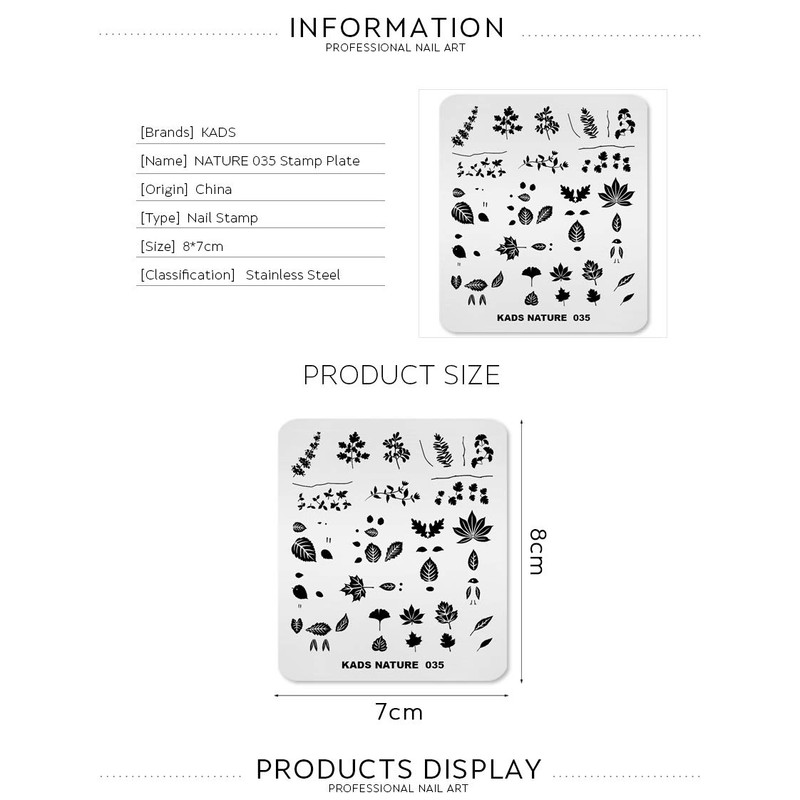 KADS Nail Stamping Plates Nature Template Image Design for DIY