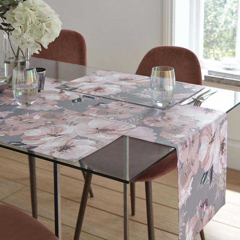 Catherine Lansfield Dining Dramatic Floral Cotton 30x46 cm Placemat Pair