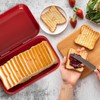Plexon Red Bread Box for Kitchen Countertop with Lid and