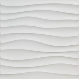 Art3d Plastic 3D Wall Panel PVC Wave Wall Design, White, 19.7" x 19.7" (12-Pack)