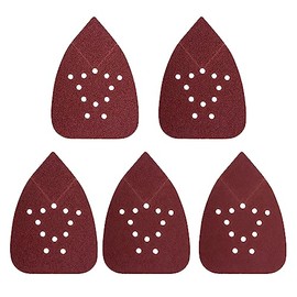 50 Pieces Mouse Sander Pads,12 Holes Sander Pads Hook and Loop Sandpaper Assorted 60/80/120/180/ 220 Grits, Mouse Sanding Sheets for Black and Decker Detail Palm Sander