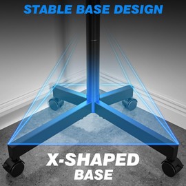 Rfiver Rfiver Mobile TV Cart for 23-60 Inch LCD LED Flat Panel Curved Screen TVs up to 88 lbs, Height Adjustable Shelf Rolling Floor Stand with Wheels as a Movable Portable Stand, Max VESA 400x400mm