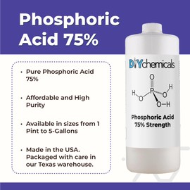 DIYChemicals Phosphoric Acid 75% – Rust Remover, Wood Stain Remover, pH Control, High Purity Orthophosphoric Acid for Metal, Fertilizers - Made in USA - 8 FL OZ