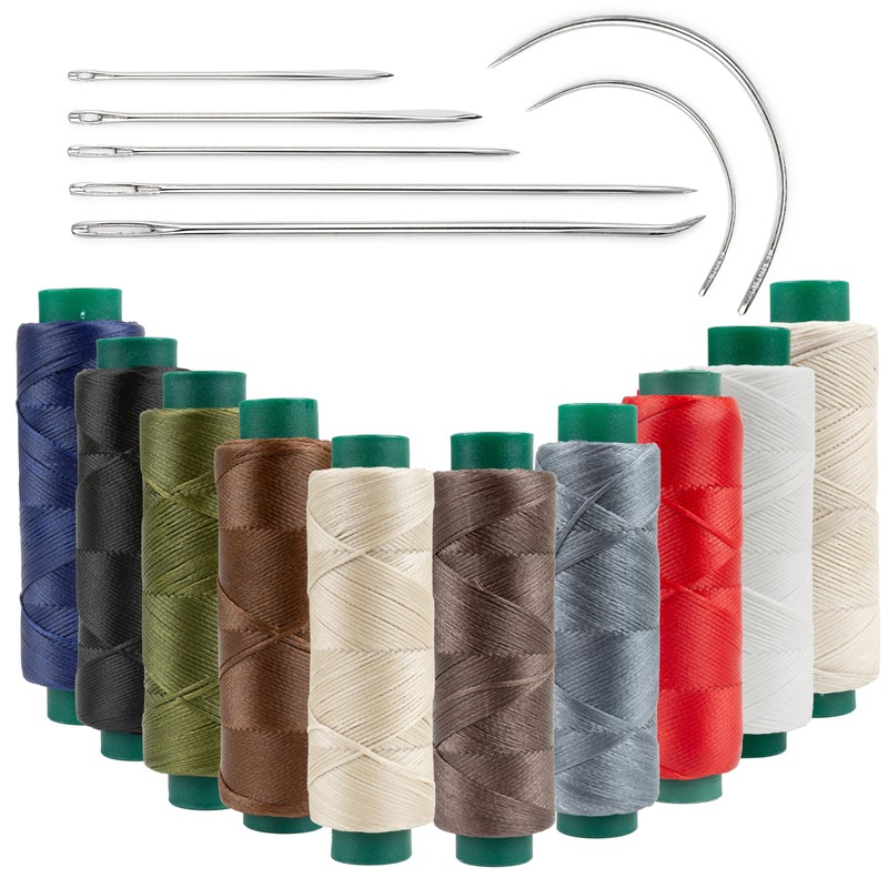 Shelver Waxed Thread with 7 Piece Repair Needle Set, Strong