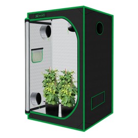 Green Hut Grow Tent for Plants Indoor 48"x48"x78" Mylar Hydroponic Grow Tents Indoor Grow Room for Plant Fruit Flower Veg with Observation Window & Removable Waterproof Floor Tray