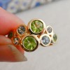 Peridot und blautopas Edelstein Cocktail Vergoldet Sterling Silber ring (US