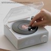 Rotating Vinyl Disc Alarm Clock Speaker Retro 360 Degree Stereo