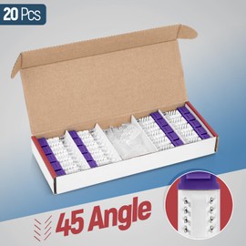 Everest Media Solutions 45° Angled CAT6 Keystone Jack in Purple - Slim Profile RJ45 Ethernet Connector - Compatible with 45° Angled Speed Termination Tool - 45Term (B0BL3GS7ZY) - 20-Pack