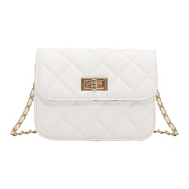 ZGDEIWGF 1 x Lingge shoulder bag, women's shoulder bag, chain shoulder bag, casual small square bag, fashionable clutch bag, large leather bag, commuter bag., cream-coloured