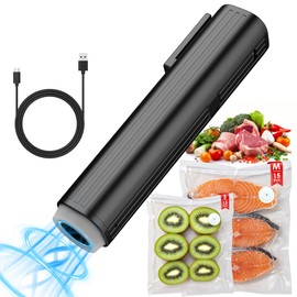 Vacuum Sealer, Portable handheld Vacuum Sealer, (Portable Food Sealer + 30 Reusable Vacuum Bags) With LED pressure display, 2-Speed Pressure Control (60/80 Kpa)