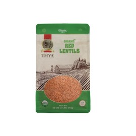 THYA Organic Red Split Lentils, 3 LB (3 x 1 LB Packs)
