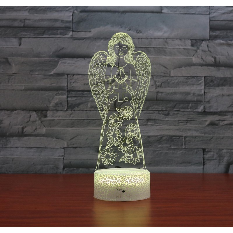 SUPERHONGJIHAO Night Light for Children, 3D Angel LED Lamp with