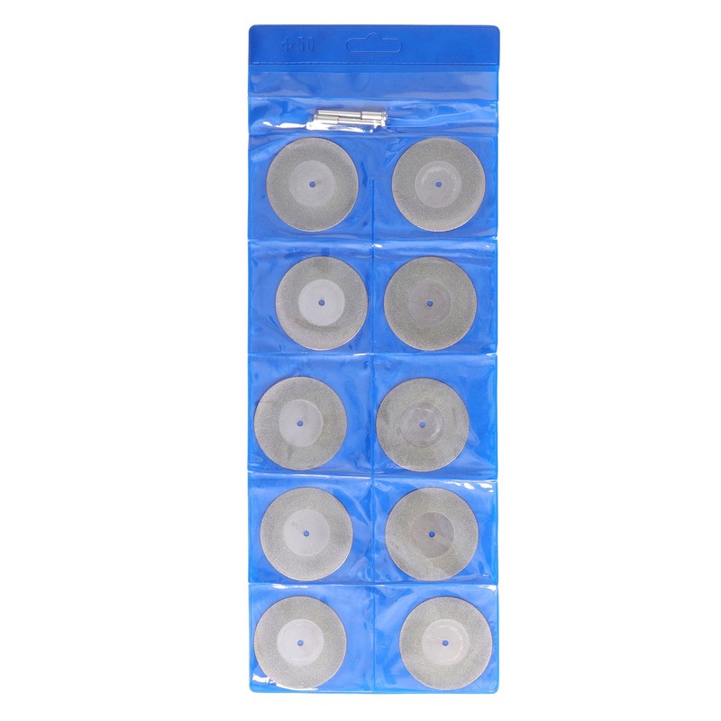 10PCS Thin Diamond Cutting Disc with Rod Round Grinding Sanding