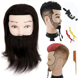 Mannequin Head Human Hair for Styling Barber Mannequin Head Male Czrleaty Human Hair Mannequin Head Practice Kit