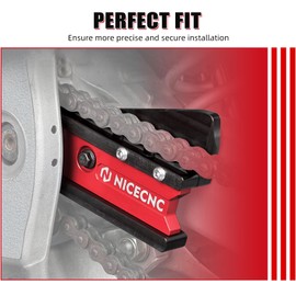 NICECNC Chain Slider Guide Guard Protector Aluminum Compatible with Yamaha YFZ450R 2009 2010 2011 2012 2013-2023, YFZ450R SE 2009-2019 2020 2021 2022 2023, YFZ450X 2010 2011 Red