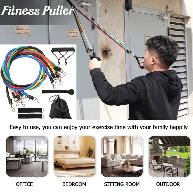11 Pcs/Set Puller Multi-functional Muscle Strength Yoga Training Rope Resistance