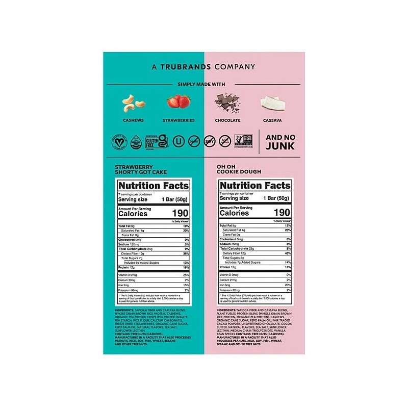 TRUBAR Plant Based Protein Bar, Variety Pack, 14 ct.