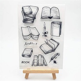 WooYangFun Craft 1pcs Book Collection Background Clear Stamp for Card Making Decoration and Scrapbooking 11x16cm