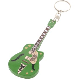 CREOLOGIC Guitar Keyring | Wooden Guitar Pendant | Gift | Guitar Motif | Mini Guitar for Keys | Music Legends, Green