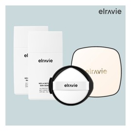 1 Elravie Gimi Cushion (White) + 1 Refill + 2 Melariturn Sun Serums / 엘라비에 기미쿠션 본품 1개 (화이트) + 리필 1개 + 멜라리턴 선세럼 2개