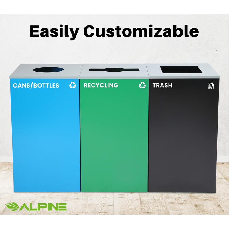 Alpine Square Lid Industries 29 Gallon Sturdy Steel Cube Recycling