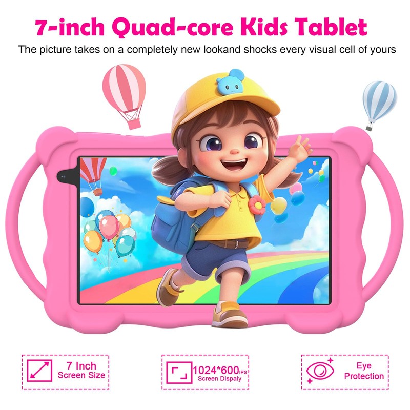 Nyxolaria Kids Tablet 7 inch for Children,32GB ROM Toddler Learning