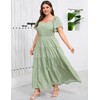 Women's Plus Size Summer Dresses Sweetheart Neck Ruffle Short Sleeve